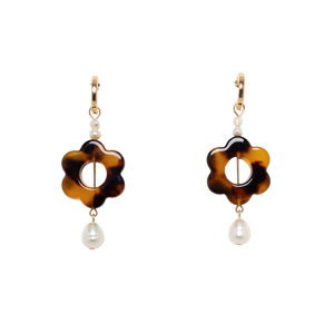 The Camellia Earrings in Havana Tortoise